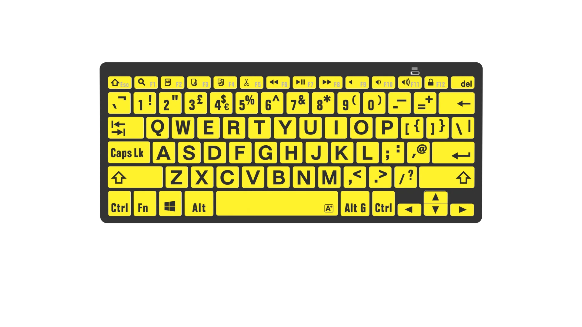 Teclado de alto contraste con letras grandes